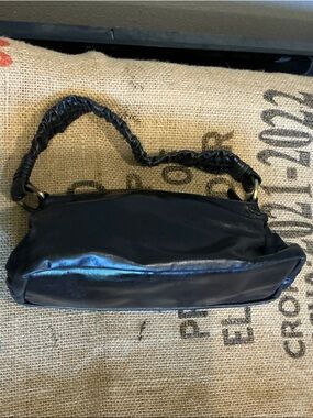 Elliott Lucca Black Mini Shoulder Bag with Ruched Handle